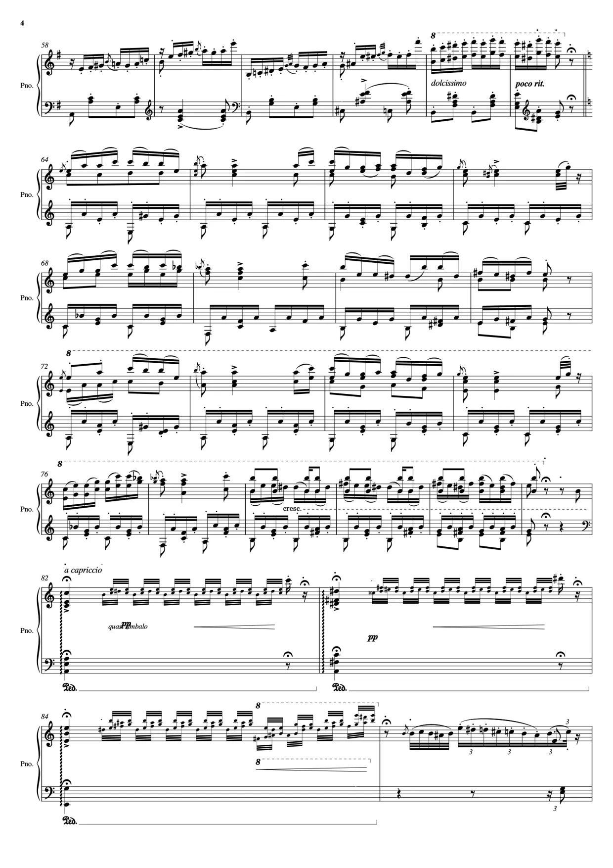 Sheet music page 4 Hungarian Rhapsody No. 2 - Advanced Version