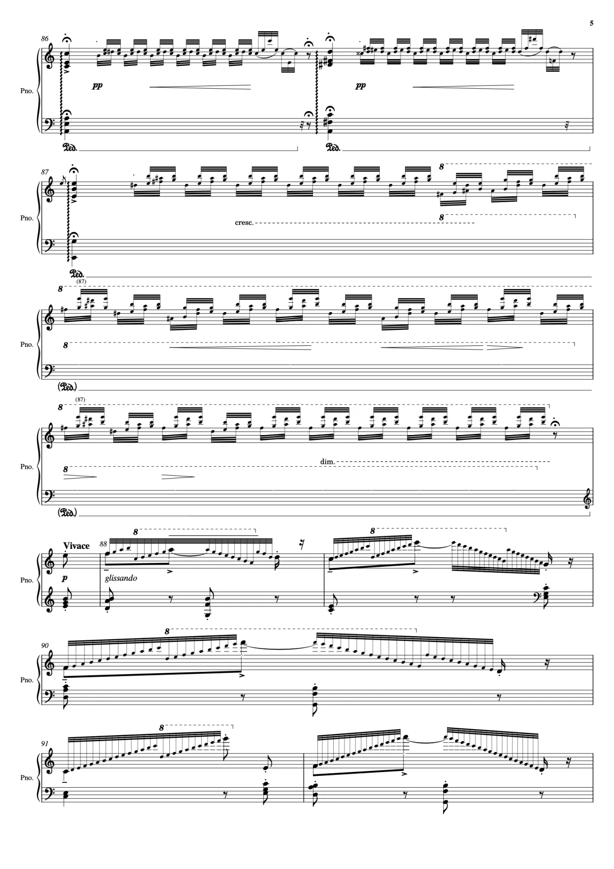 Sheet music page 5 Hungarian Rhapsody No. 2 - Advanced Version