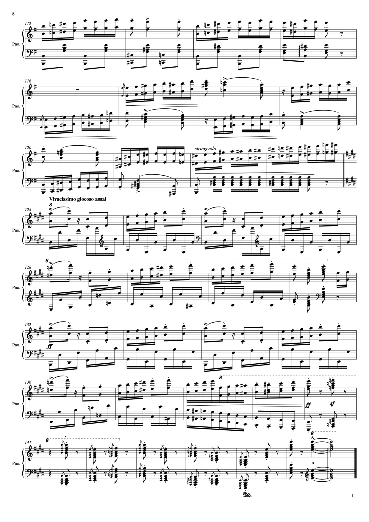 Sheet music page 8 Hungarian Rhapsody No. 2 - Advanced Version