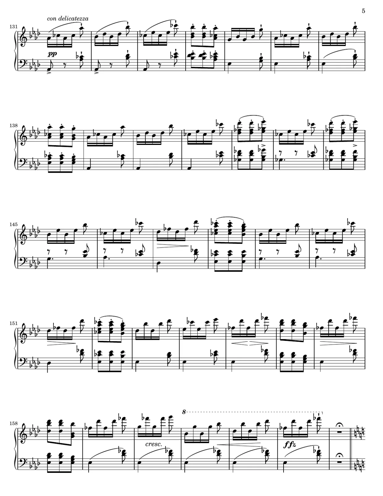 Notenseite 5, Impromptu f-Moll (op. 142 Nr. 4) - Fortgeschrittene Version
