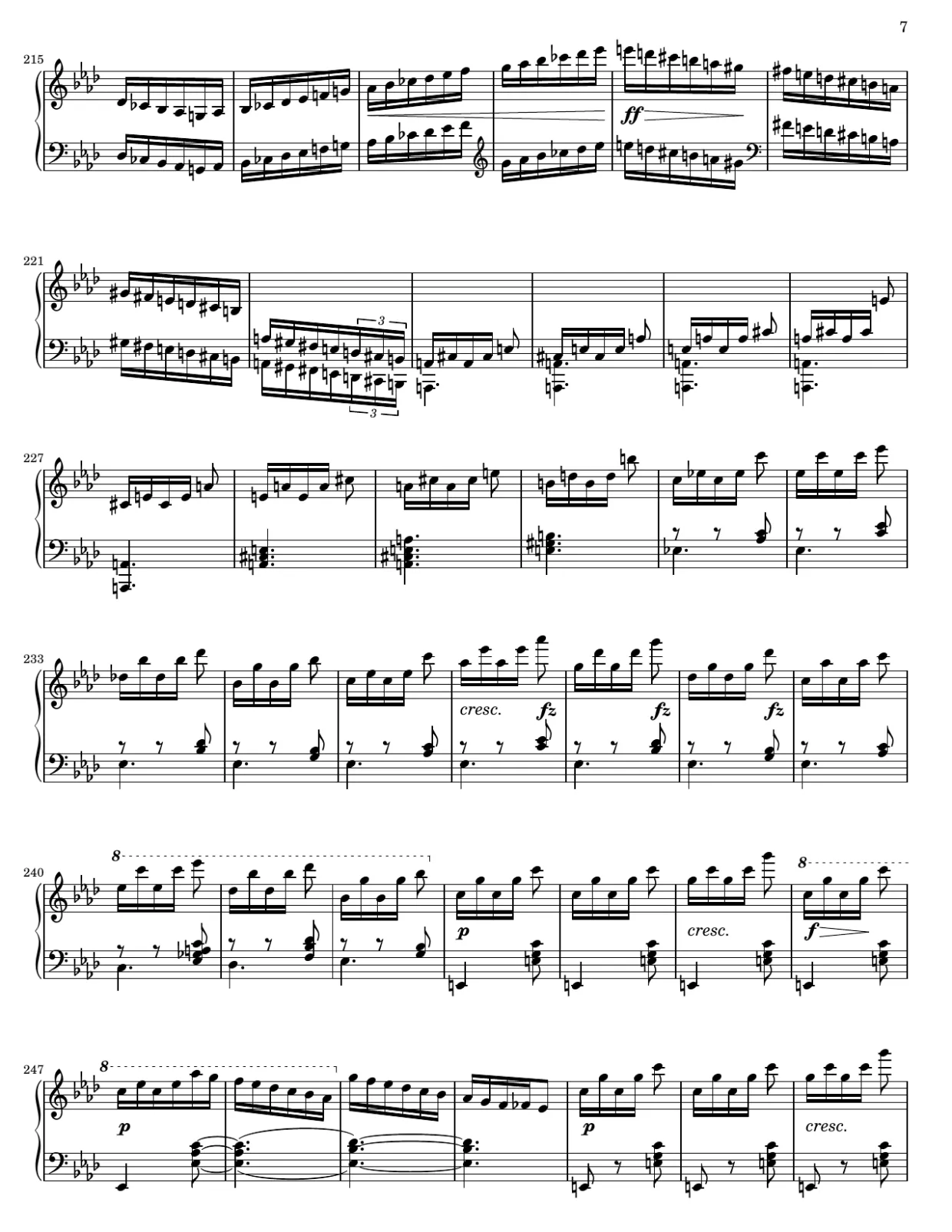 Notenseite 7, Impromptu f-Moll (op. 142 Nr. 4) - Fortgeschrittene Version