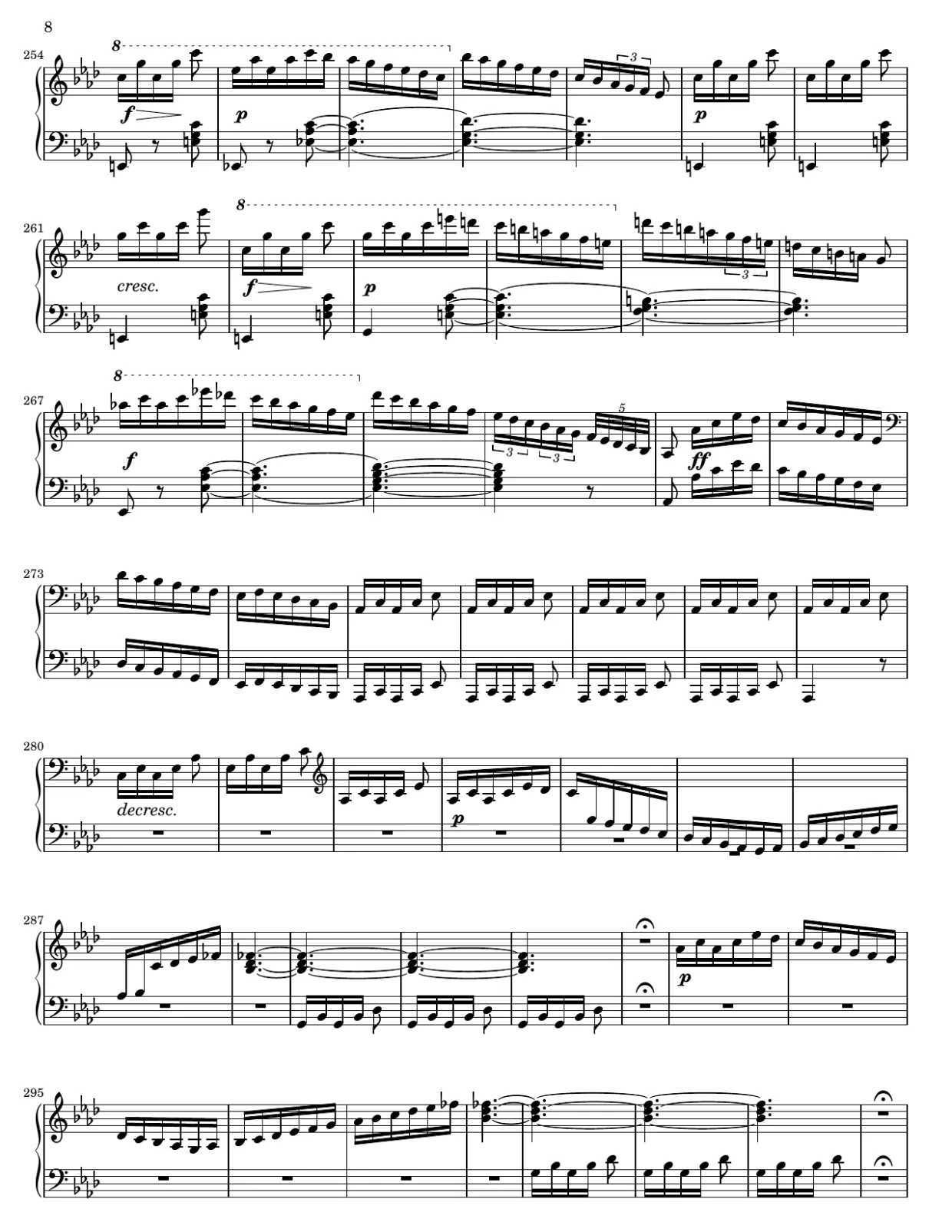 Notenseite 8, Impromptu f-Moll (op. 142 Nr. 4) - Fortgeschrittene Version