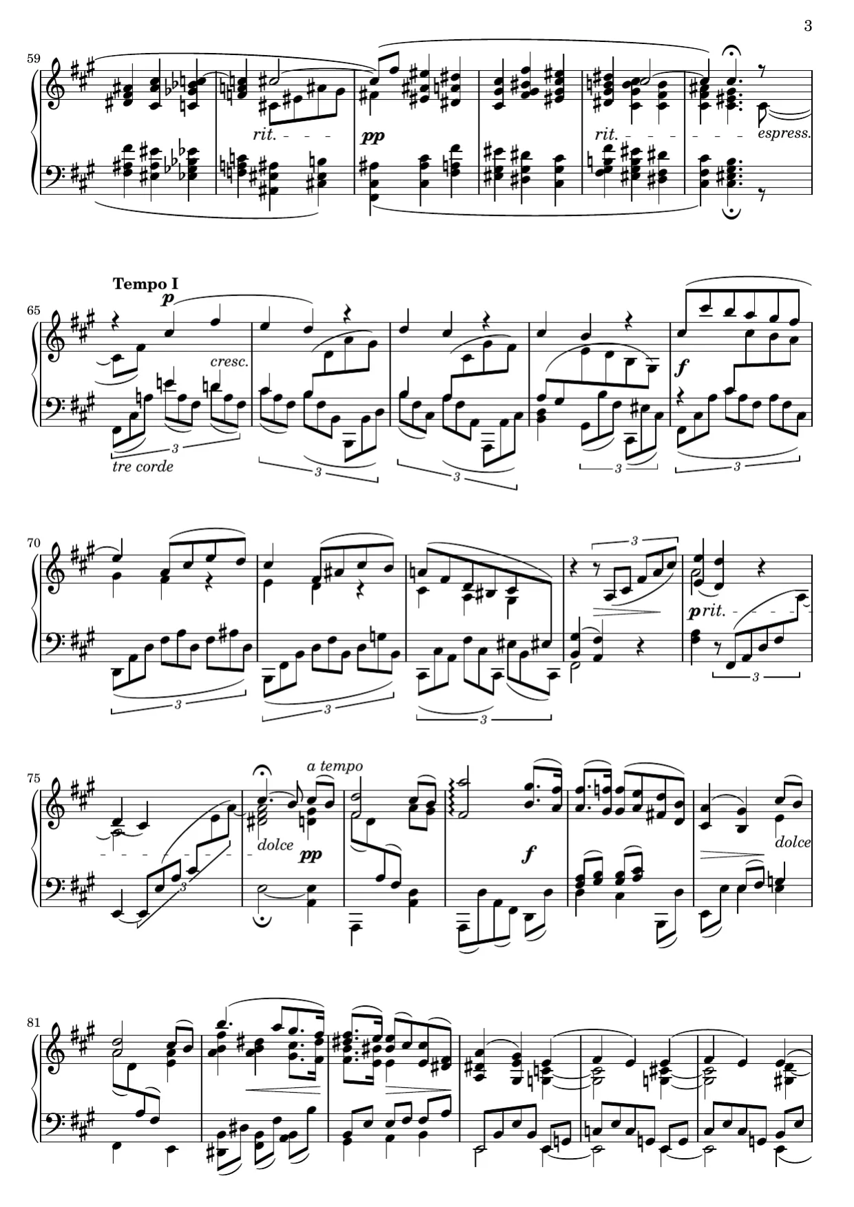 Sheet music page 3, Intermezzo in A Major (Op. 118 No. 2) - Advanced Version