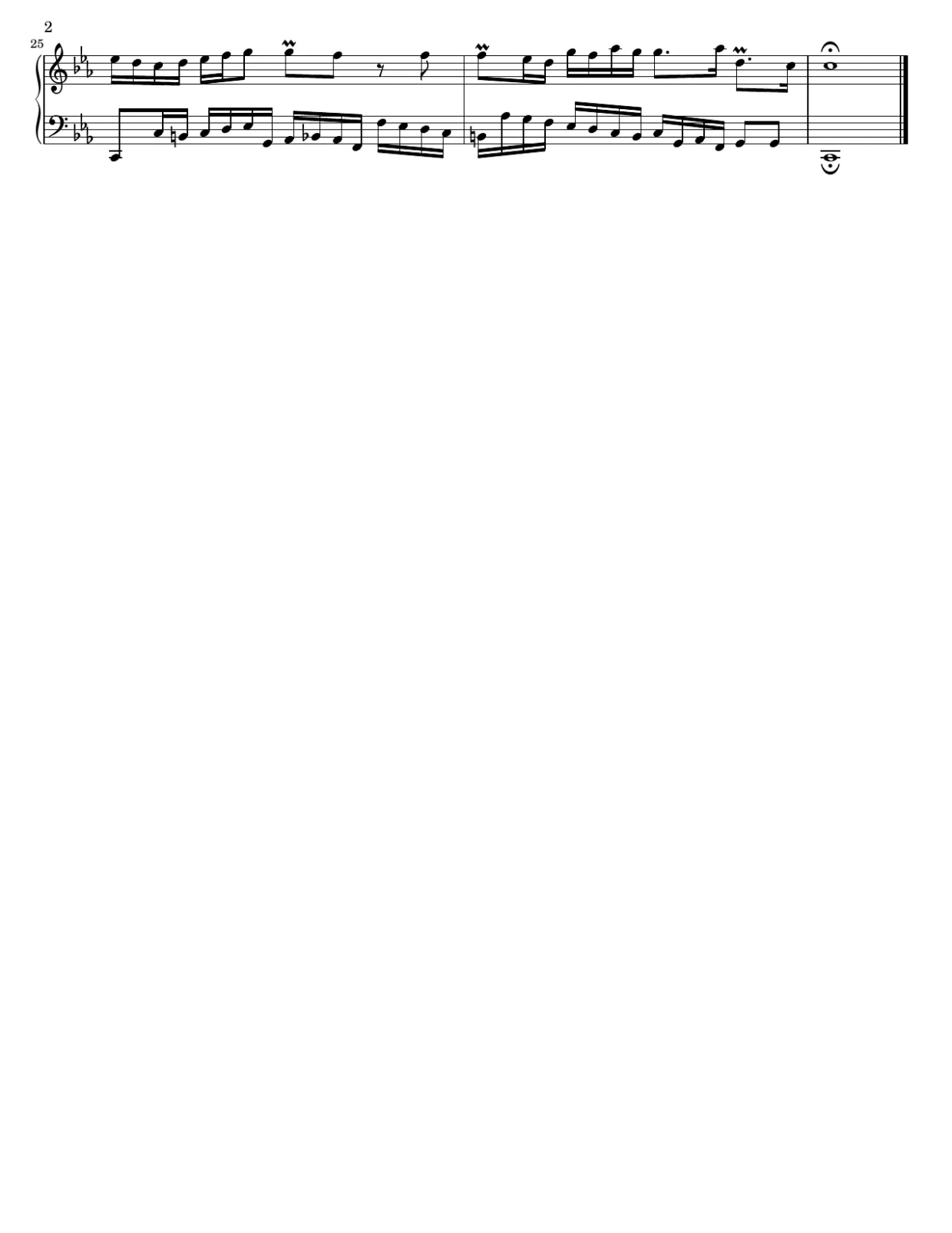 乐谱第 2 页，c小调第2号创意曲（BWV 773） - 中级版本
