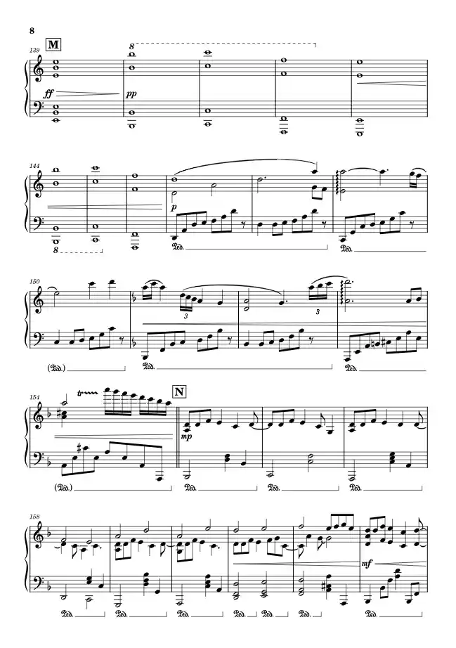 Sheet music page 8 Jiyuu no Tsubasa - Advanced Version