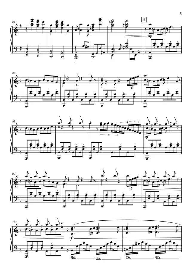 Sheet music page 5 Jiyuu no Tsubasa - Advanced Version