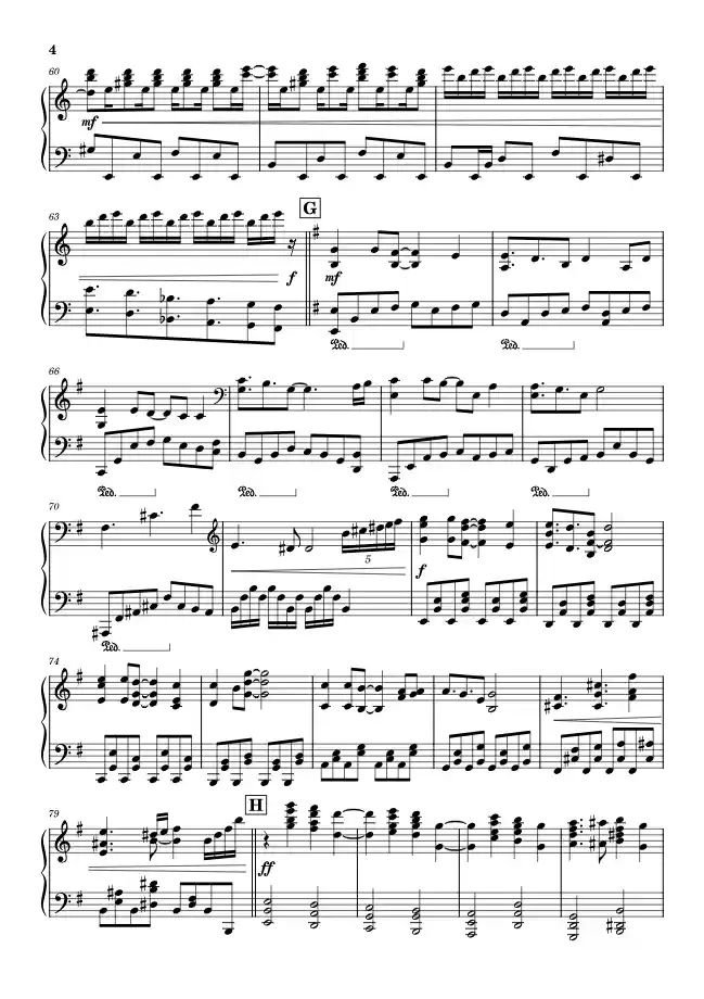 Sheet music page 4 Jiyuu no Tsubasa - Advanced Version