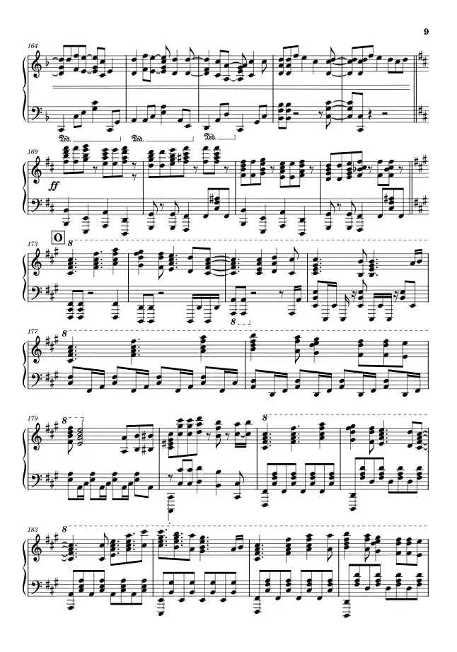 Sheet music page 9 Jiyuu no Tsubasa - Advanced Version
