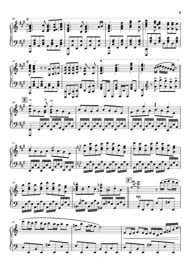 Sheet music page 3 Jiyuu no Tsubasa - Advanced Version