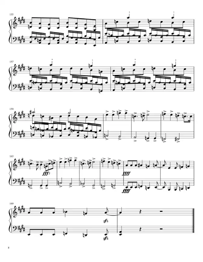 Sheet music page 8 Jiyuu no Tsubasa - Intermediate Version