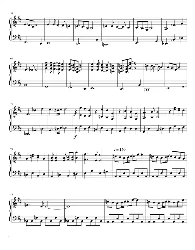 Sheet music page 4 Jiyuu no Tsubasa - Intermediate Version