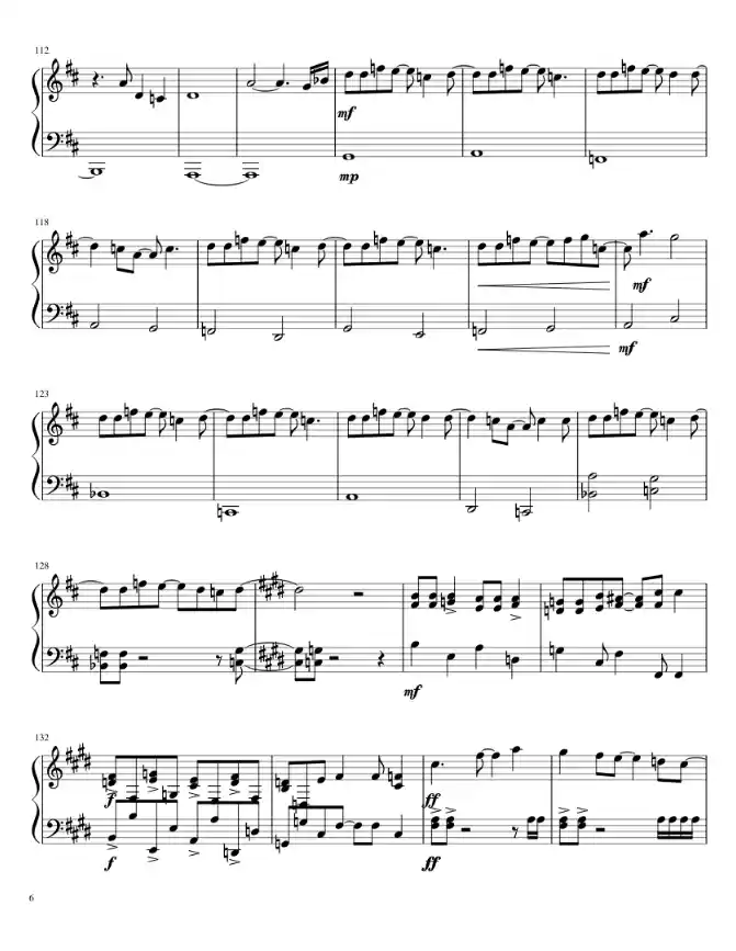 Sheet music page 6 Jiyuu no Tsubasa - Intermediate Version