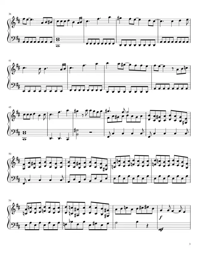 Sheet music page 3 Jiyuu no Tsubasa - Intermediate Version