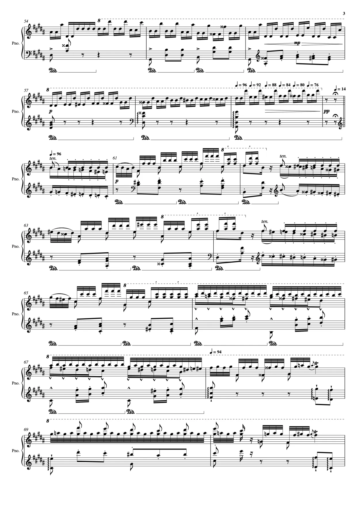 Sheet music page 3 La Campanella - Advanced Version