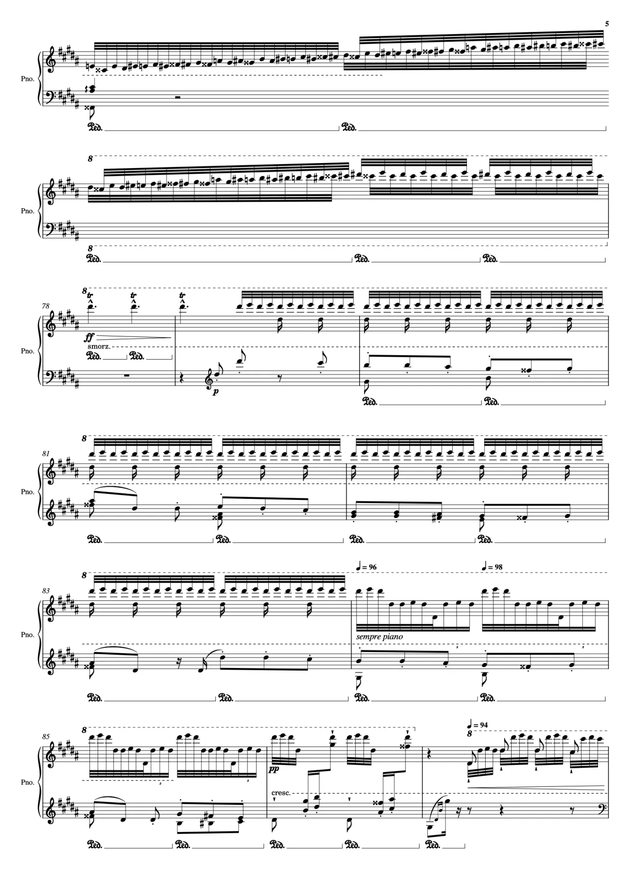 Sheet music page 5 La Campanella - Advanced Version