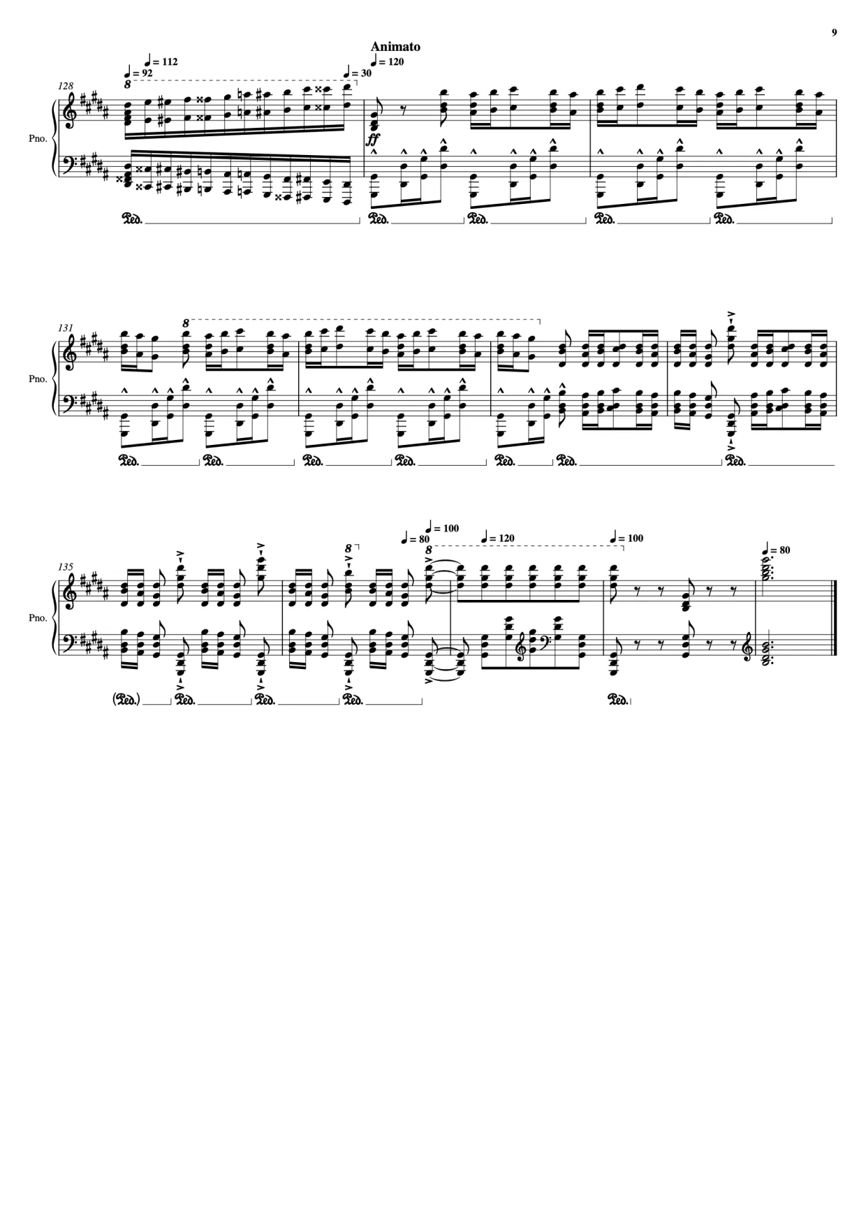 Sheet music page 9 La Campanella - Advanced Version