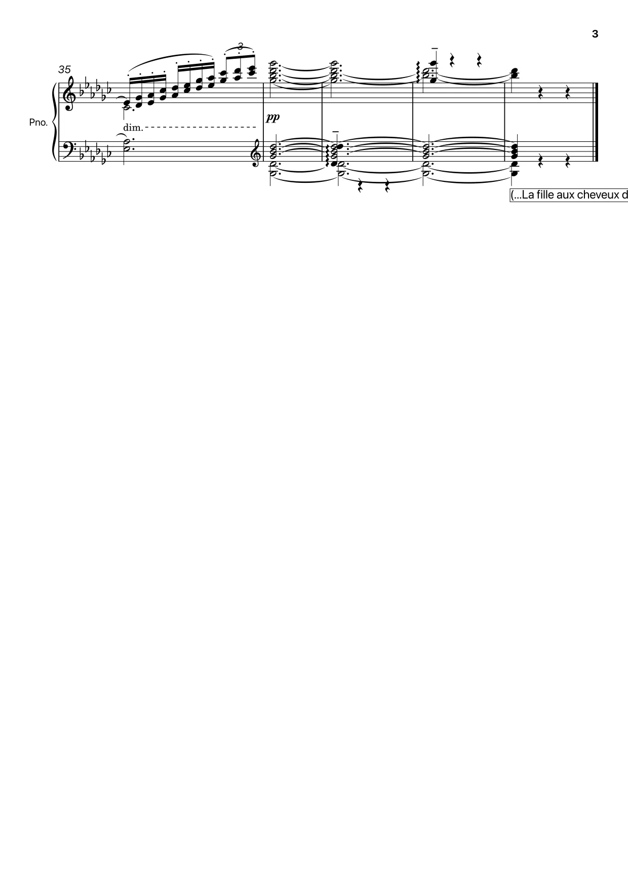 Sheet music page 3 The Girl with the Flaxen Hair - Advanced Version