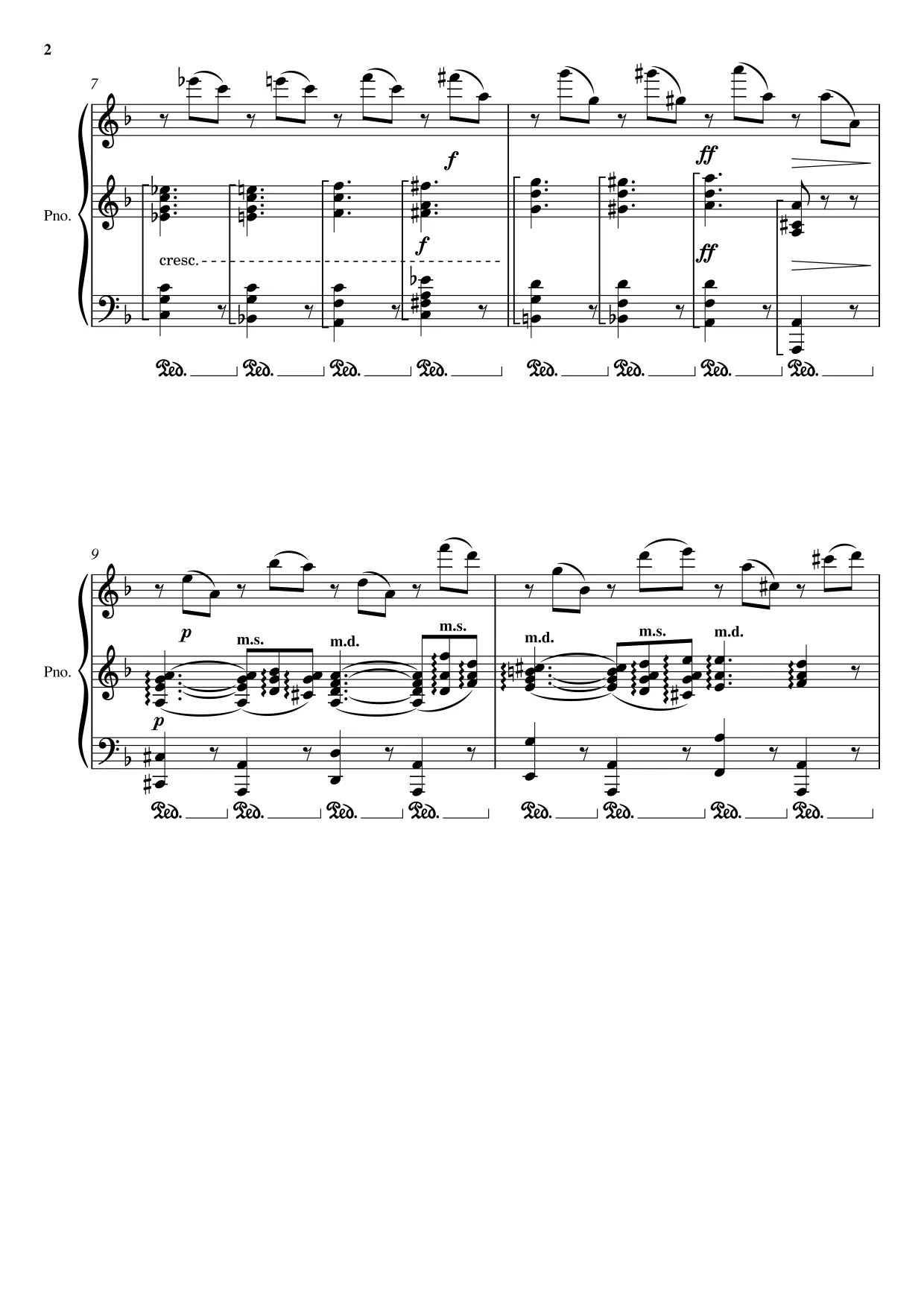 Sheet music page 2 Lacrimosa (Requiem in D minor) - Advanced Version