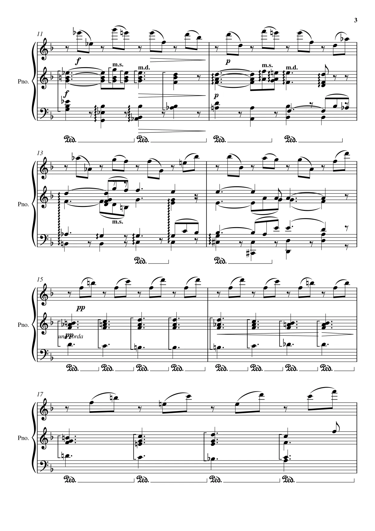 Sheet music page 3 Lacrimosa (Requiem in D minor) - Advanced Version