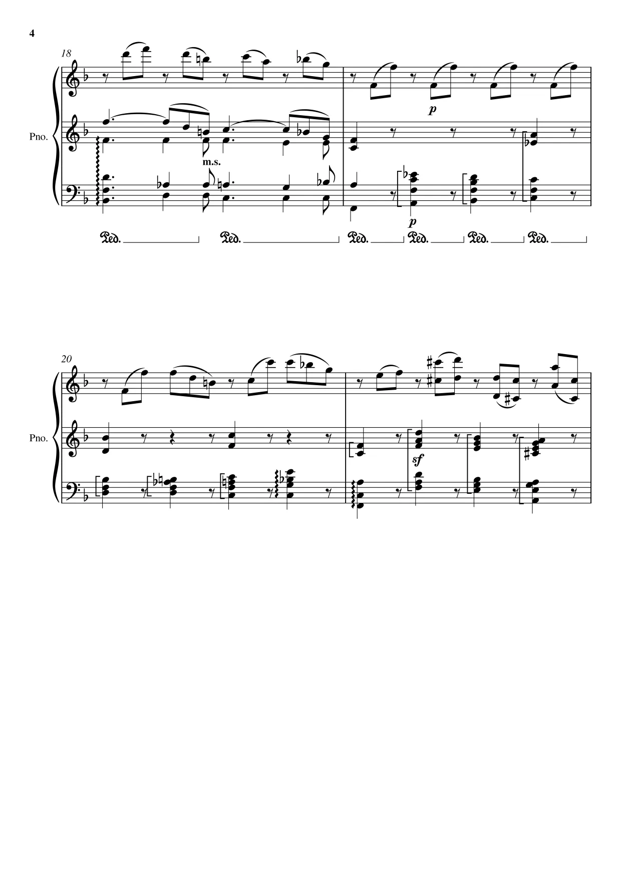 Sheet music page 4 Lacrimosa (Requiem in D minor) - Advanced Version