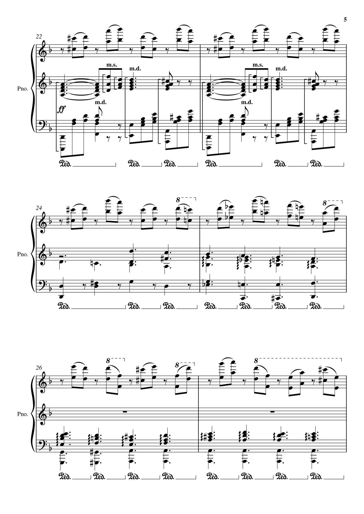 Sheet music page 5 Lacrimosa (Requiem in D minor) - Advanced Version