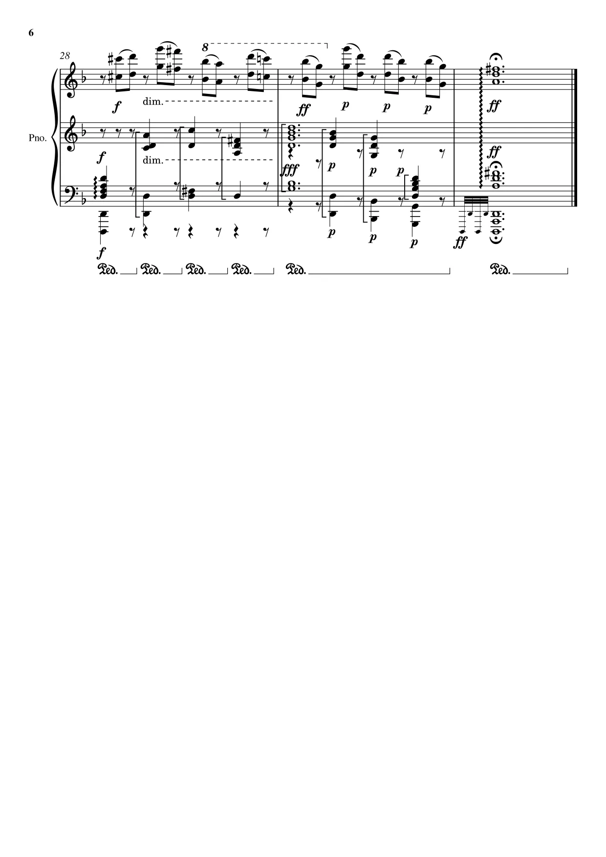 Sheet music page 6 Lacrimosa (Requiem in D minor) - Advanced Version