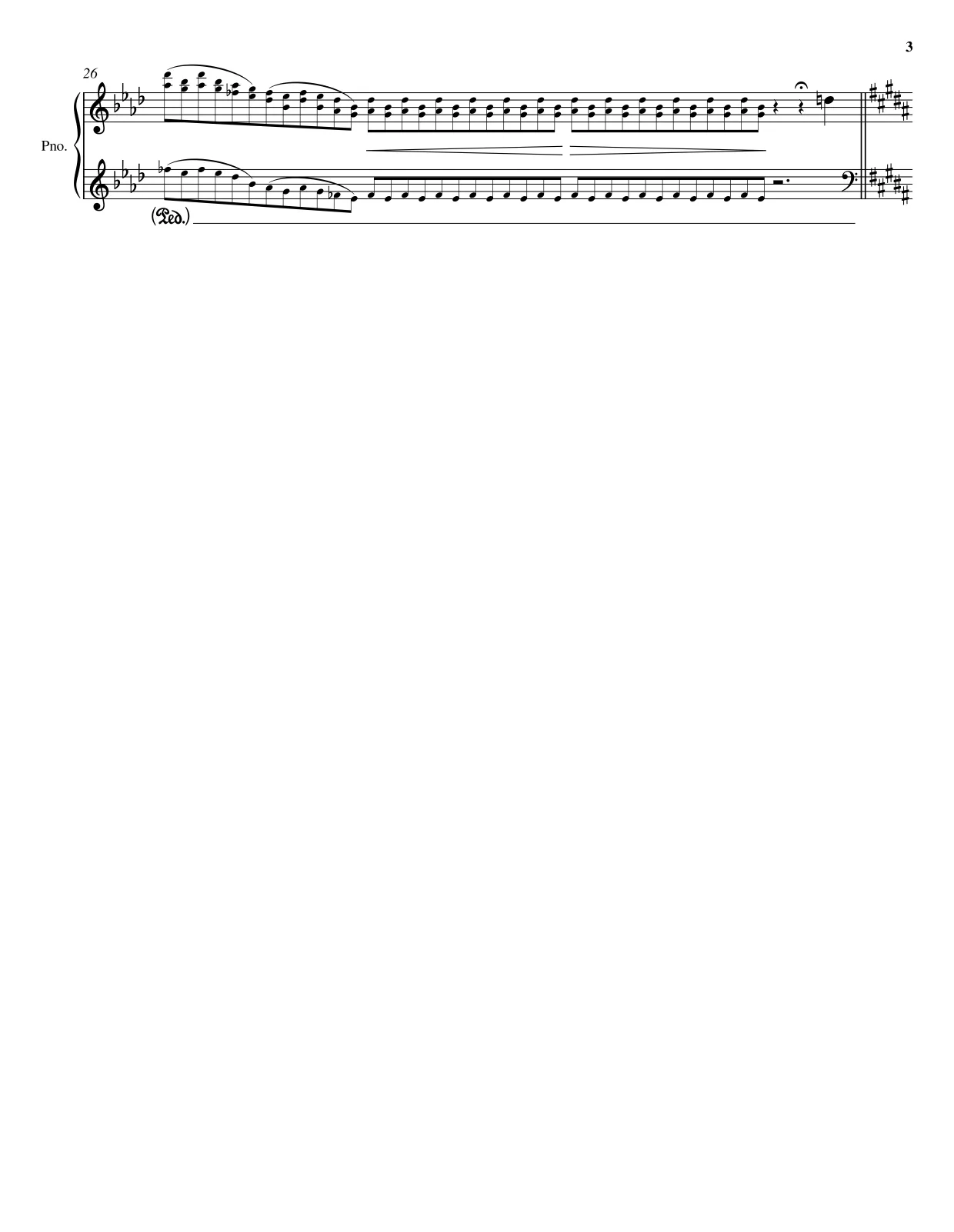 Sheet music page 3 Liebestraum No. 3 - Advanced Version