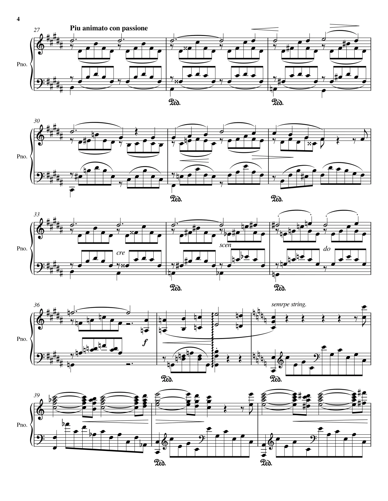 Sheet music page 4 Liebestraum No. 3 - Advanced Version