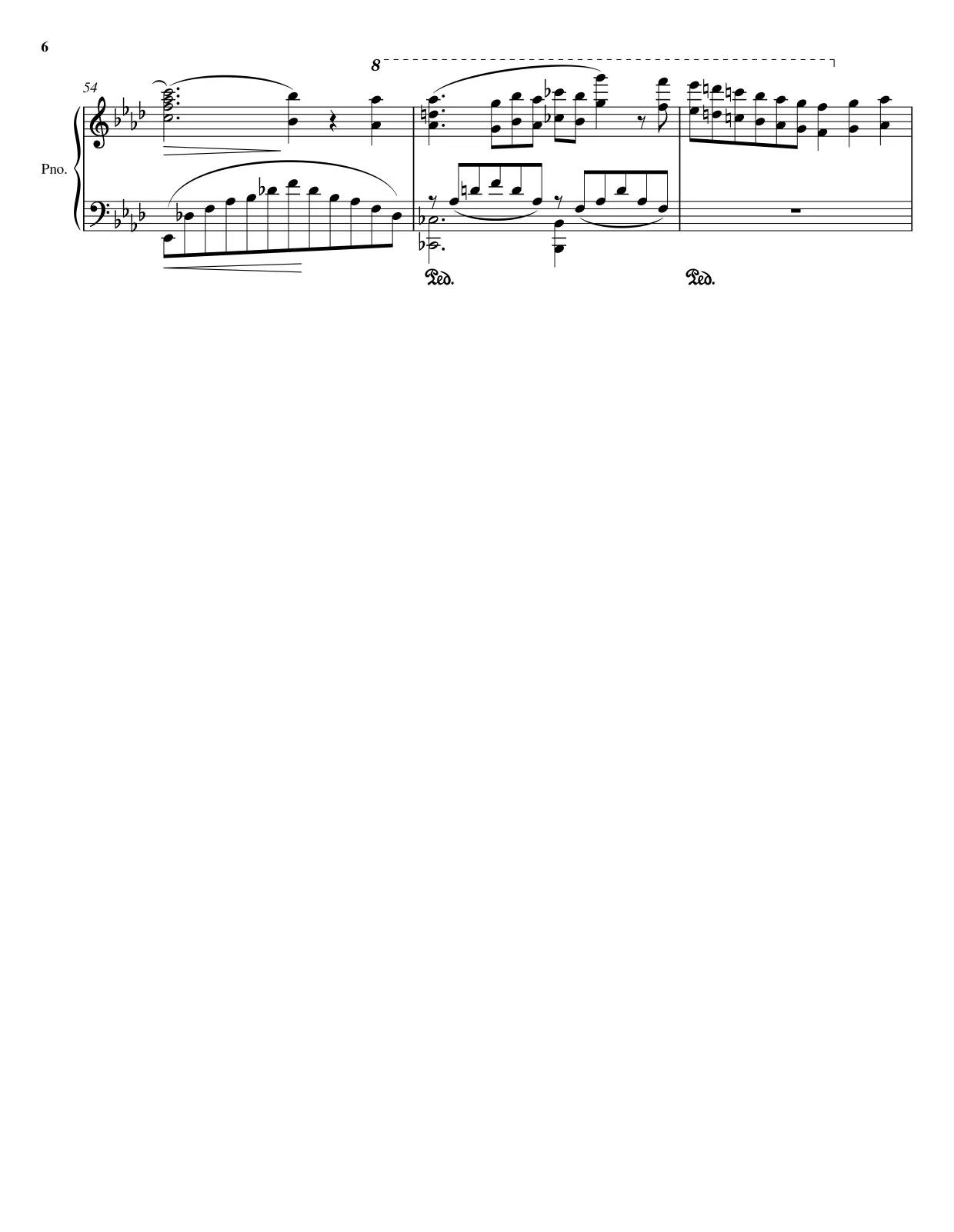 Sheet music page 6 Liebestraum No. 3 - Advanced Version