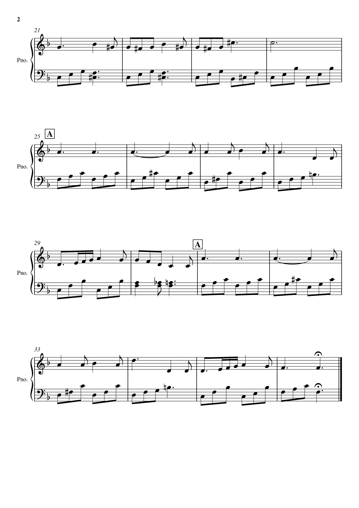 Sheet music page 2 Liebestraum No. 3 - Intermediate Version