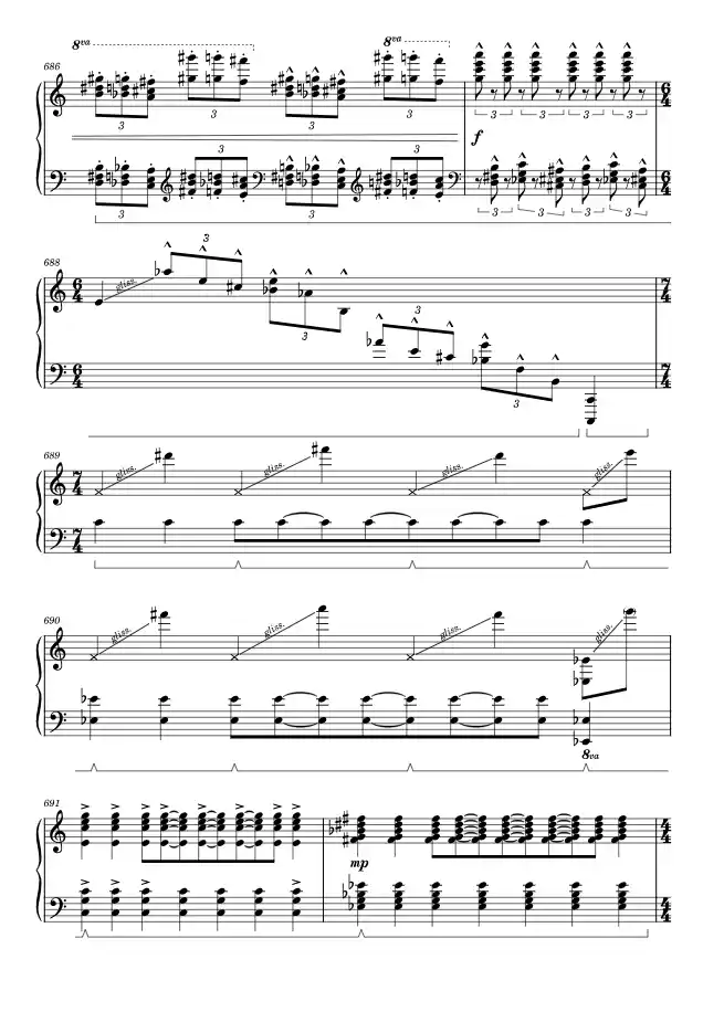 Sheet music page 3 Love Under Fire - Advanced Version