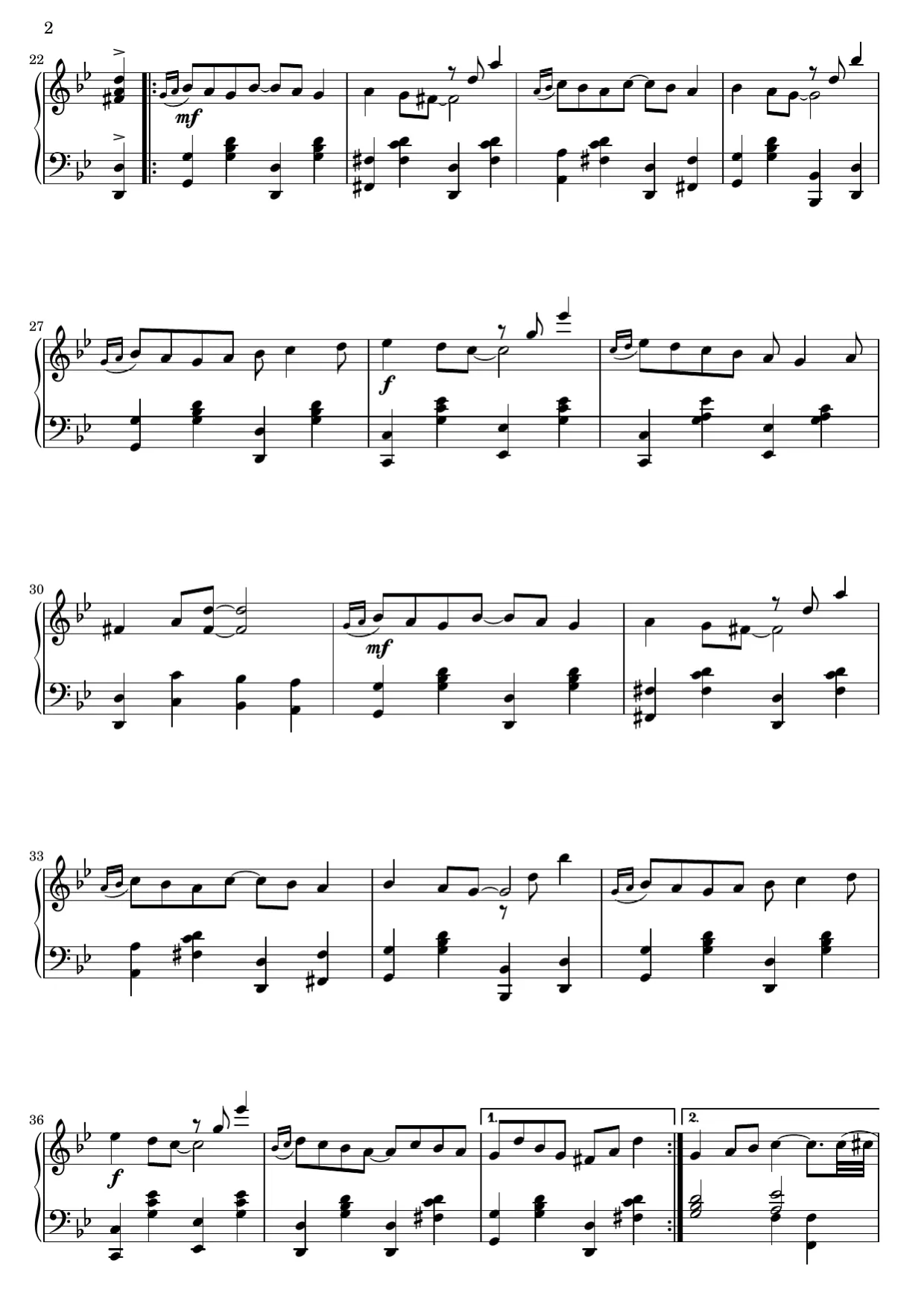 Sheet music page 2, Magnetic Rag - Advanced Version