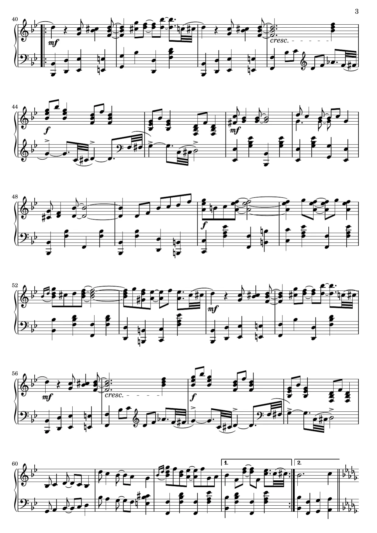 Sheet music page 3, Magnetic Rag - Advanced Version