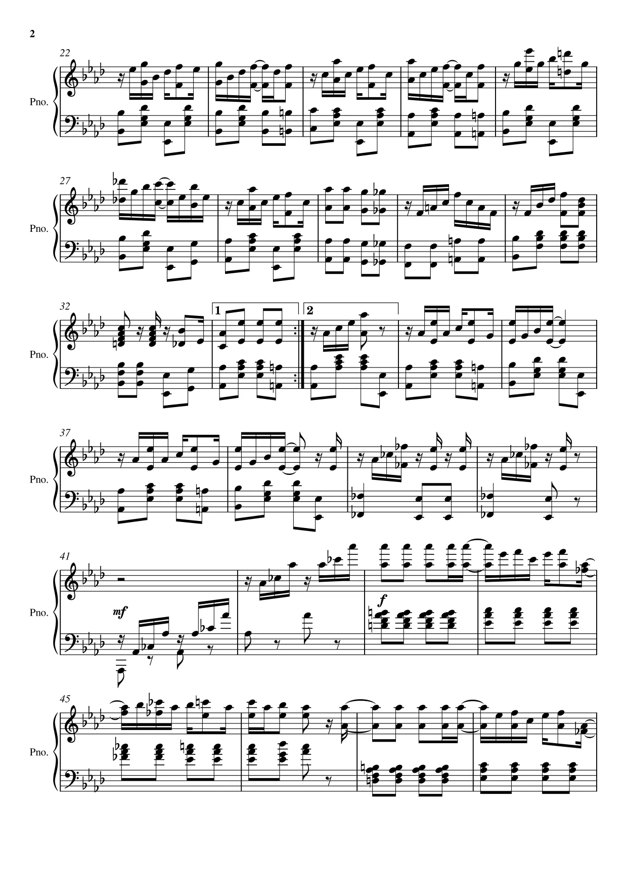 Sheet music page 2 Maple Leaf Rag - Advanced Version
