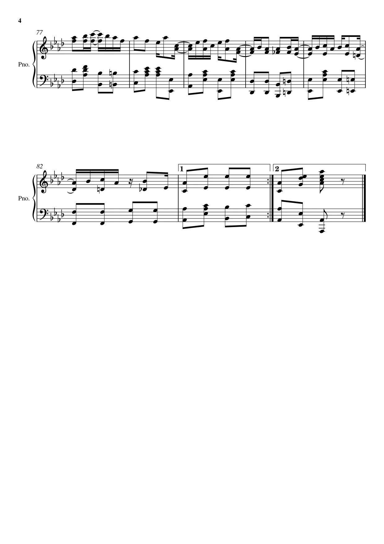 Sheet music page 4 Maple Leaf Rag - Advanced Version