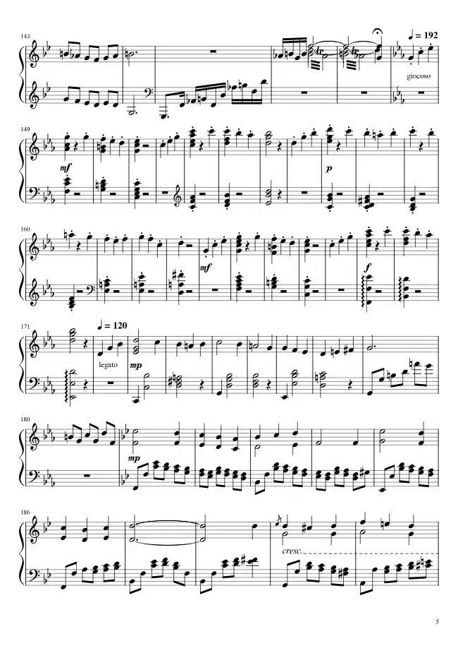 Sheet music page 5 Merry go round of life - Advanced Version