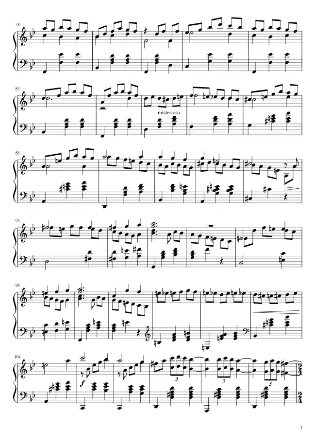 Sheet music page 3 Merry go round of life - Advanced Version