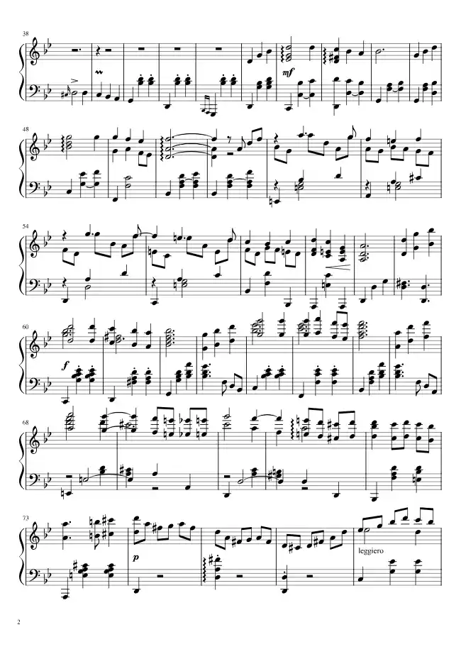 Sheet music page 2 Merry go round of life - Advanced Version