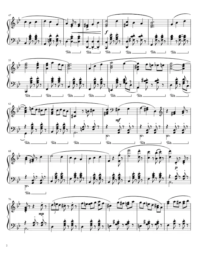 Sheet music page 2 Merry go round of life - Intermediate Version