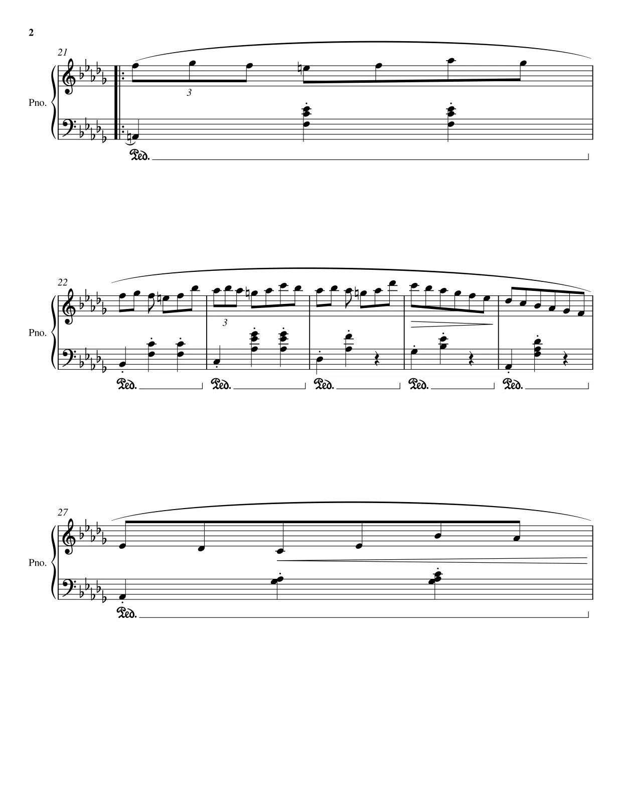 Notenseite 2 Minutenwalzer (op. 64 Nr. 1) - Fortgeschrittene Version