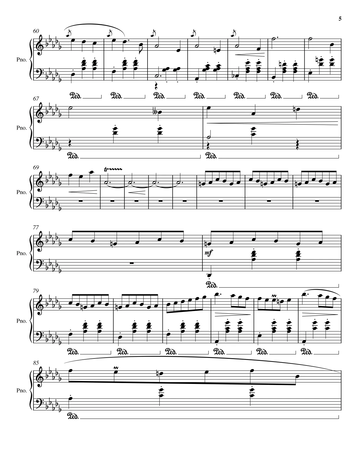 Notenseite 5 Minutenwalzer (op. 64 Nr. 1) - Fortgeschrittene Version