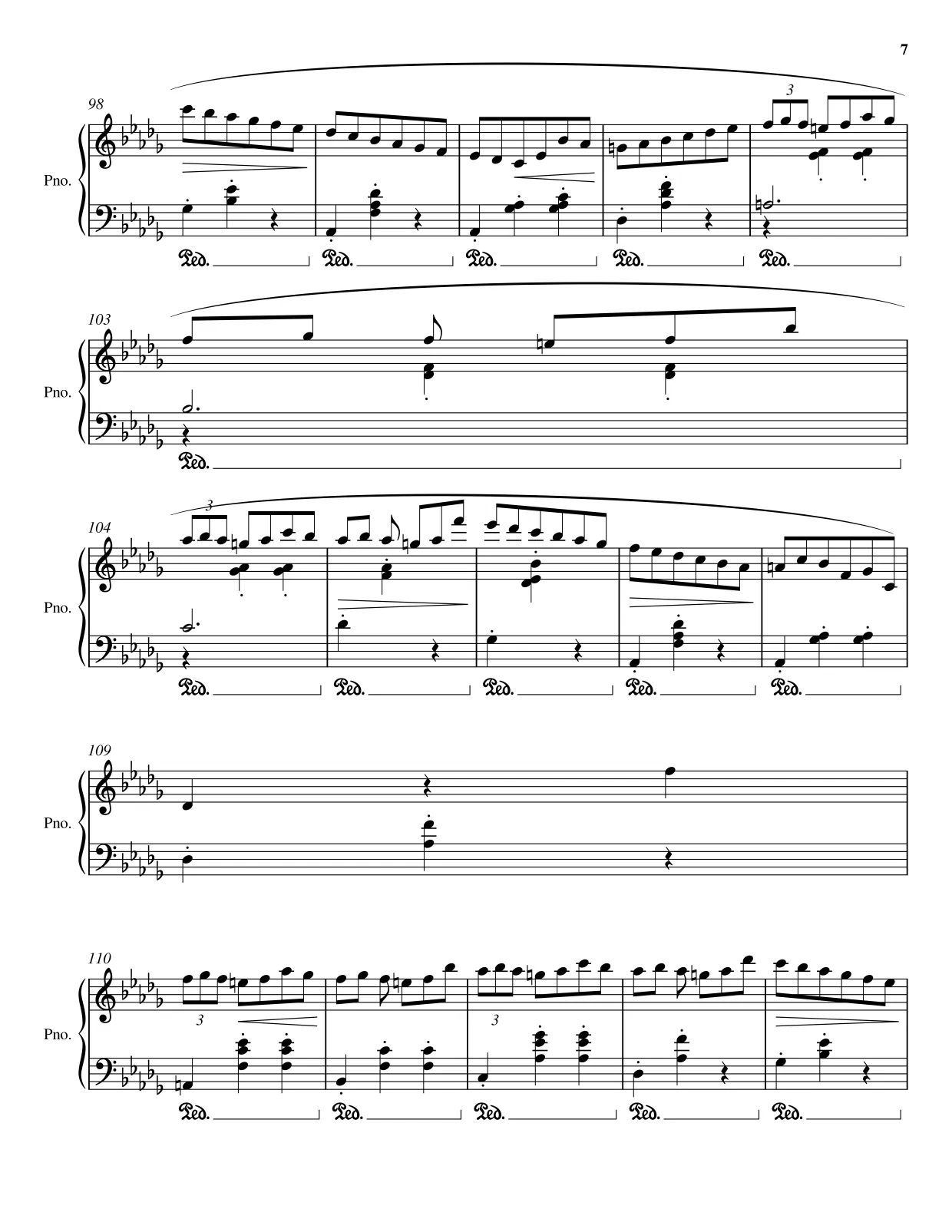 Notenseite 7 Minutenwalzer (op. 64 Nr. 1) - Fortgeschrittene Version