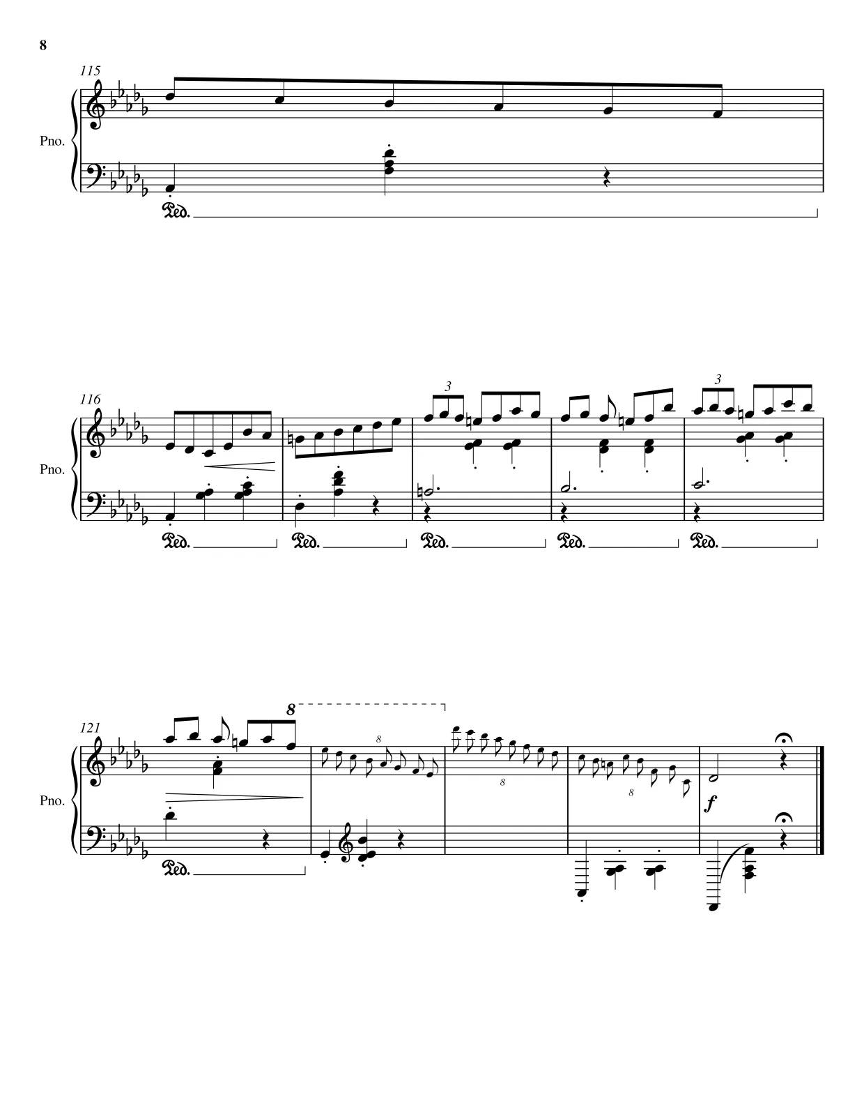 Notenseite 8 Minutenwalzer (op. 64 Nr. 1) - Fortgeschrittene Version