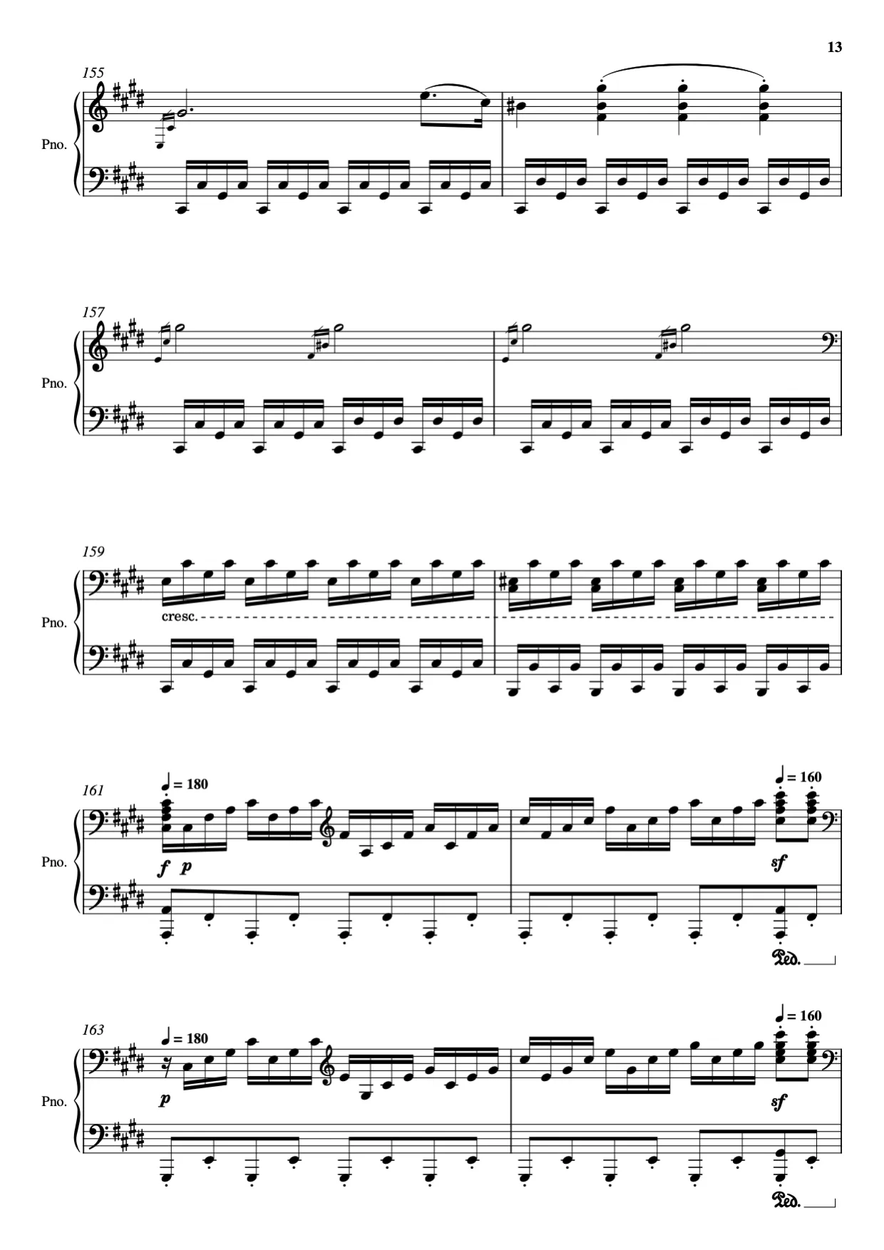 Sheet music page 13 Moonlight Sonata — 3rd Movement - Advanced Version