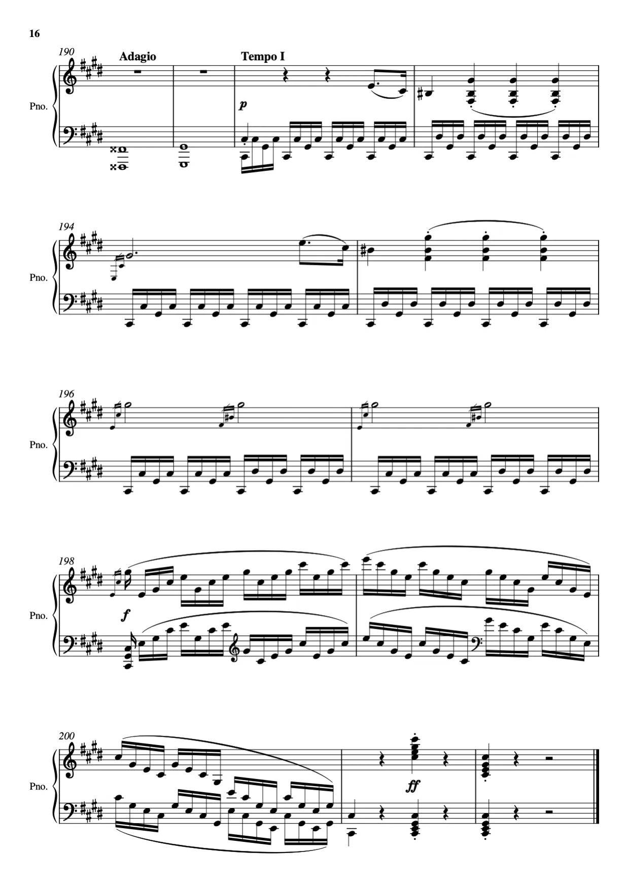 Sheet music page 16 Moonlight Sonata — 3rd Movement - Advanced Version