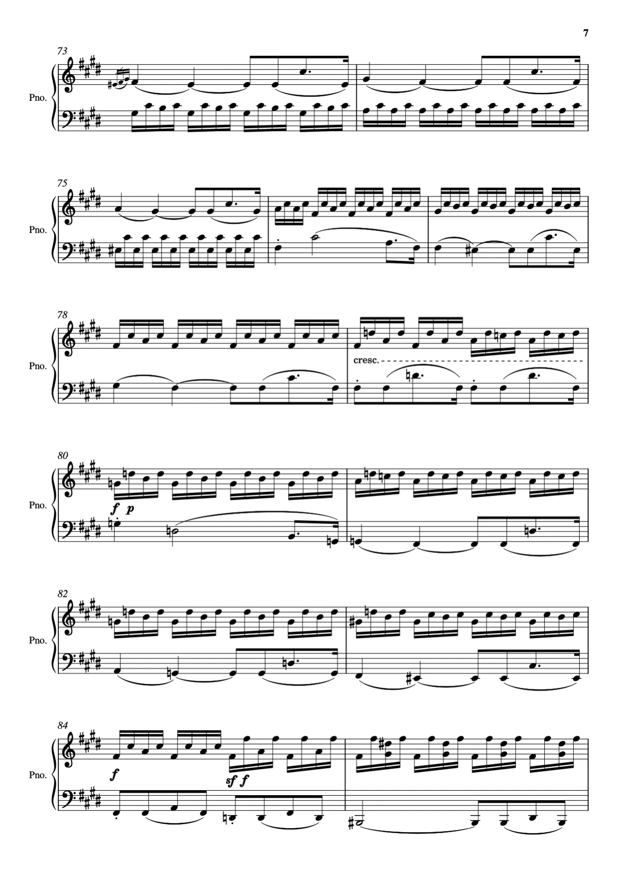 Sheet music page 7 Moonlight Sonata — 3rd Movement - Advanced Version