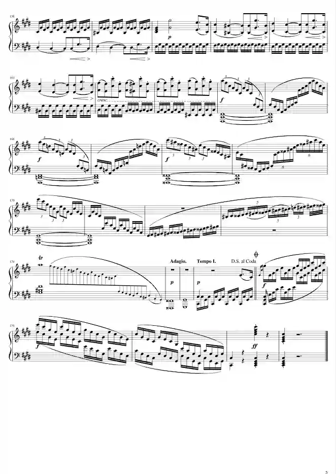 Sheet music page 5 Moonlight Sonata (Piano Sonata No. 14, Op.27 No.2, in C-sharp minor) - Advanced Version