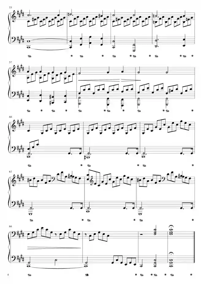 Sheet music page 4 Moonlight Sonata (Piano Sonata No. 14, Op.27 No.2, in C-sharp minor) - Intermediate Version