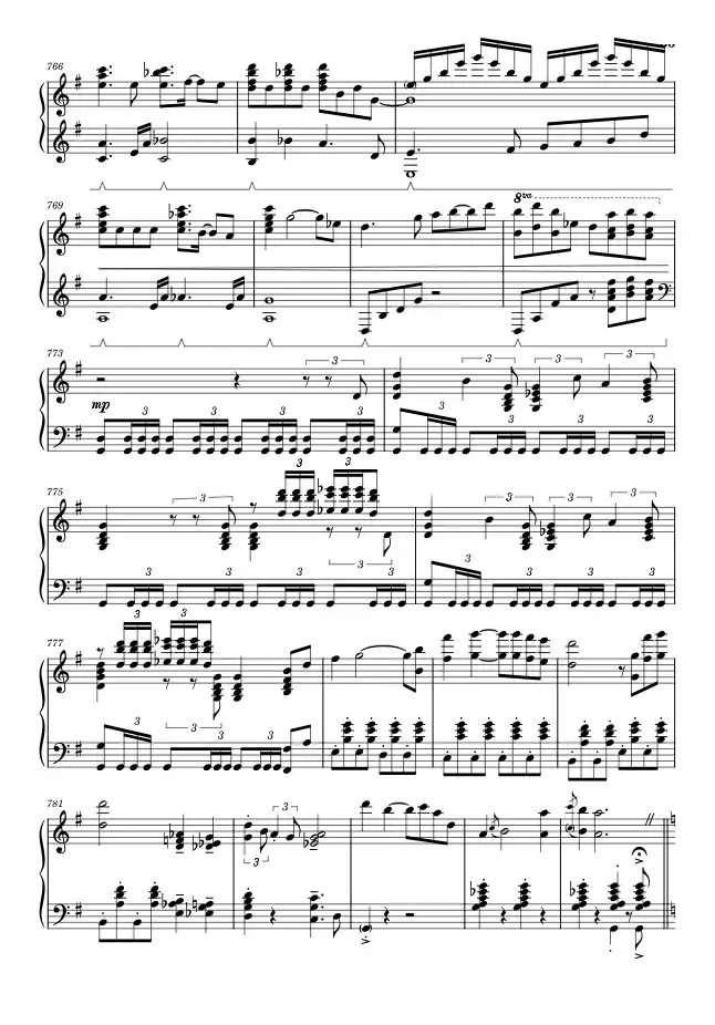 Sheet music page 2 Moving to a New House - Intermediate Version