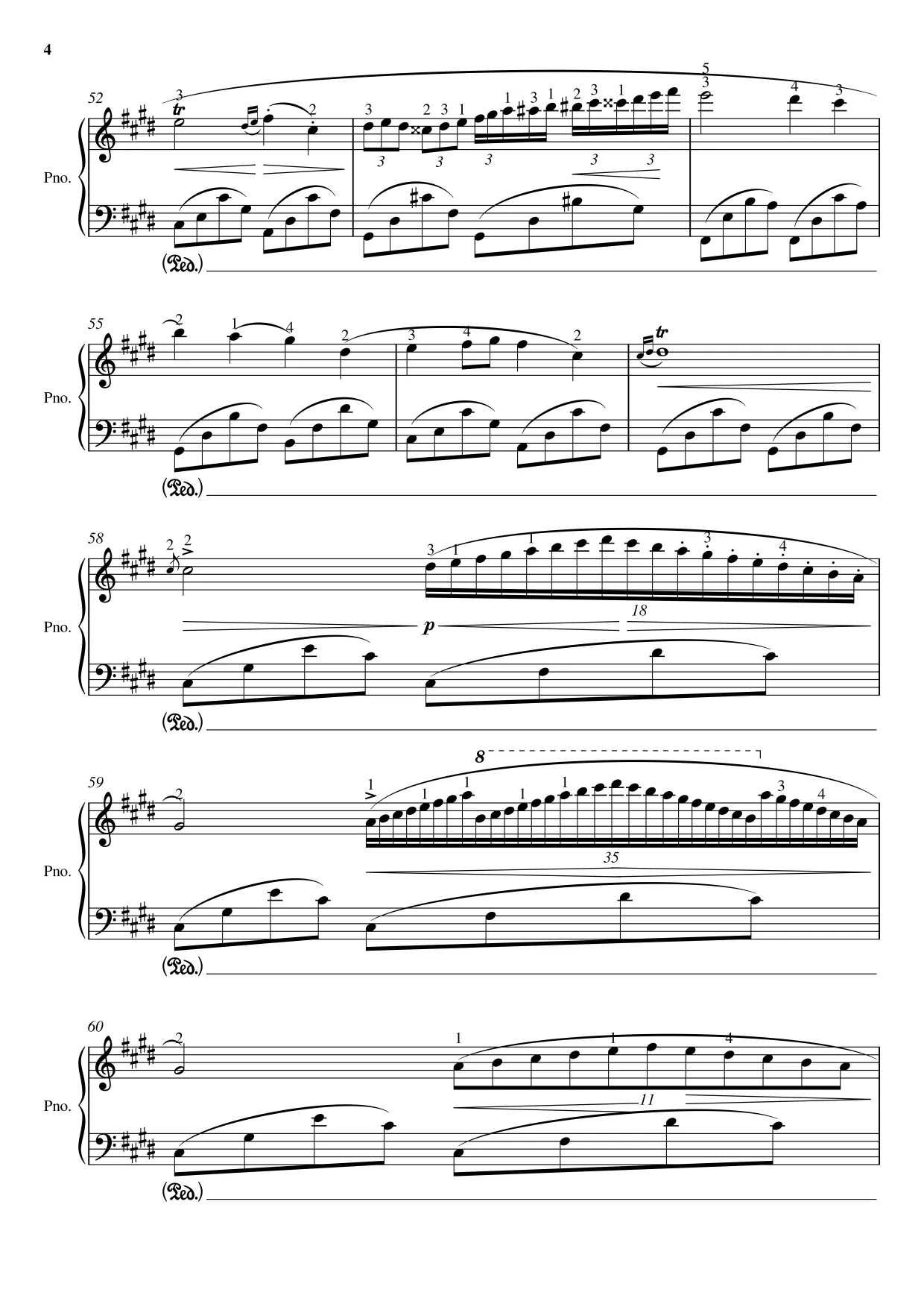 Sheet music page 4 Nocturne No. 20 in C-sharp minor - Advanced Version